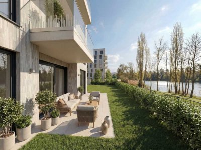 Zinsvorteil sichern – mit KfW-Förderung: Gartenwohnung direkt am See auf ~117 m² mit 2 Bädern
