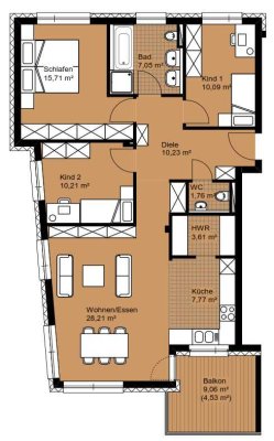 Gepflegte 4-Zimmer-Wohnung mit Balkon und Einbauküche in Böblingen