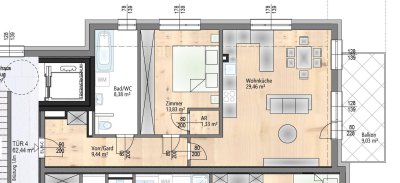 TOP PREIS - 2 - Zimmerwohnung mit Balkon - herrliche Lage mit grün Blick - hochwertige Ausstattung - schlüsselfertig - provisionsfrei - barrierefrei