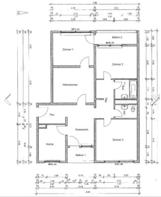 4,5-Zimmer-Wohnung im 1. OG mit 2 Balkone in Darmstadt