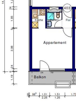 *attraktive 1-Zimmer-Wohnung mit Balkon*