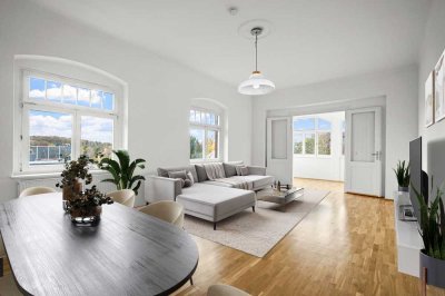 Reizvoller Blick über die Dächer von Dresden - Dreiraumwohnung auf dem Weißen Hirsch