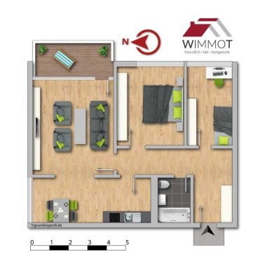 Ostbalkon mit schöner Aussicht - auch Richtung Schweiz - Wyhlen