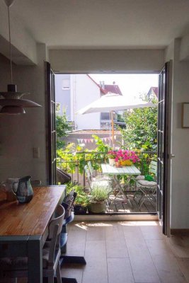 Maisonette-Wohnung mit Garten und Kamin in ehem. Brauerei