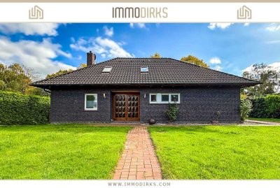 Bingum: 
Attraktiver Bungalow mit 2 Kaminen, Sonnenterrasse & großem Garten