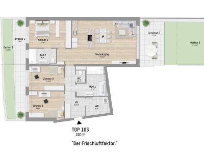 Bezugsfertig: Raffinierte 4-Zimmer Wohnung mit Garten für Familien und Frischluftfanatiker