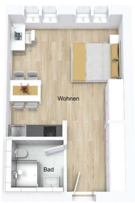 Stilvolle, neuwertige 1-Zimmer-Wohnung in Karlsruhe
