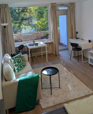 Erstbezug nach Modernisierung: Voll-Möblierte 1-Zi.-Whg. mit Balkon & All-in-Miete