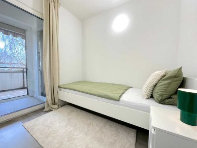 Frisch möblierte Zimmer in 3er-WG frei – Balkon & top Lage
