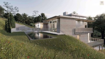Einzigartige Architektenvilla im Einklang mit der Natur – Wohnen auf höchster Ebene mit Panoramablick