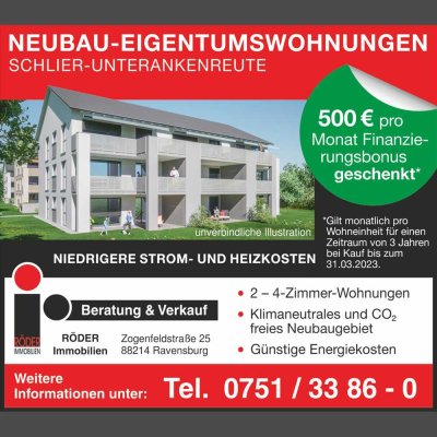 Moderne Neubauwohnungen im Klimaneutralen und CO2-freien Neubaugebiet in Unterankenreute