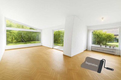 Privatsphäre, elegant skizziert:  Exklusives Split-Level-Architektenhaus in der Amperstadt