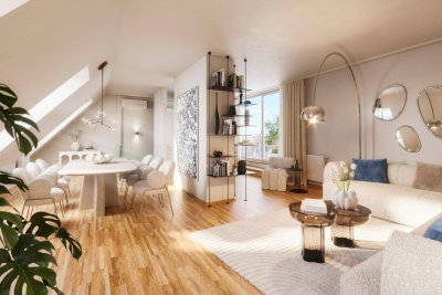 Dachgeschoss-Maisonette mit Terrasse: 2 Zimmer, 80m² mit Lift für 519.000 €