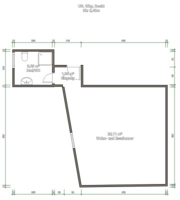 1-Zimmer-Souterrain-Wohnung mit Anbauküche, Fliesenboden, Fußbodenheizung
