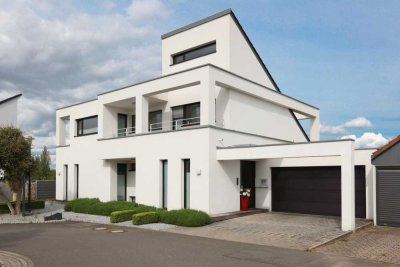 Exklusives Architektenhaus im Bauhaus-Stil: Wohnen auf höchstem Niveau in Feldrandlage