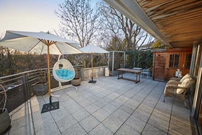 Außergewöhnliche Maisonette mit Dachterrasse in direkter Parklage am Kurpark