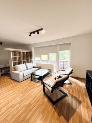Möblierte 1-Zimmer-Wohnung mit großem Balkon und moderner Ausstattung
