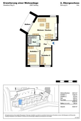 *** NEU - Elbvororte HH - Hochwertige 3-Zimmer-Neubauwohnung Aufstockung eines Bestandsgebäudes ***