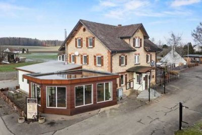 Arbeiten & Wohnen unter einem Dach – Mietkauf-Immobilie mit Gastronomie, Maisonette & Biergarten