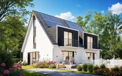 Familienfreundlich wohnen im Grünen – moderne Neubau-DHH, Süd-West-Lage und A+ Effizienz