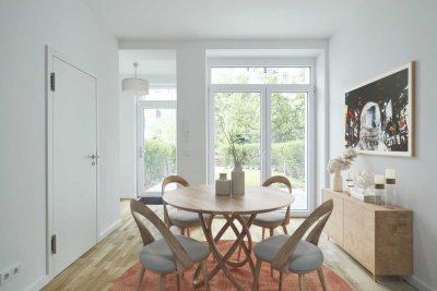 Maisonettewohnung mit Dachterrasse und Garten