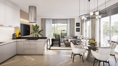 Traumhaftes 5-Zimmer Penthouse mit 2 Terrassen, großem Dachgarten und toller Aussicht - TWIN ESTATES