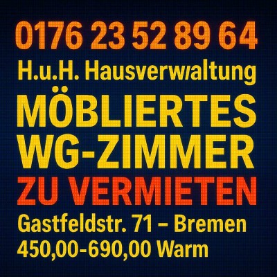 ✨ Möbliertes WG-Zimmer in der Gastfeldstraße 71 – sofort verfügbar! ✨