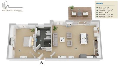 Neubau 2-Zimmer-Wohnung mit sonniger Terrasse und Gartenanteil