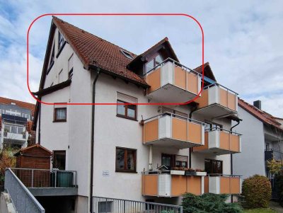 Wohnen am Favoritepark: Helle, klimatisierte 3-Zimmer-Maisonette mit Südbalkon in LB-Hoheneck