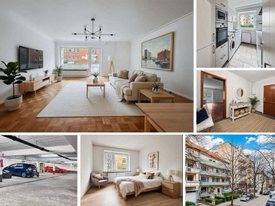 GELEGENHEIT | HH-Eppendorf | 2-Zi.-Whg. mit 63qm2 inkl. Tiefgaragenstellplatz | Parkett, EBK, Balkon