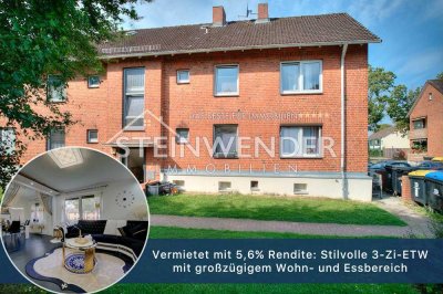 Vermietet mit 5,6% Rendite: Stilvolle 3-Zi-ETWmit großzügigem Wohn- und Essbereich