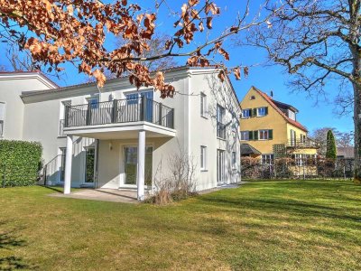 GAUTING: EXKLUSIVES HAUS IN HAUS – ÜBER ZWEI EBENEN – UND ÜBER 400 QM GARTEN IN DER WALDKOLONIE!