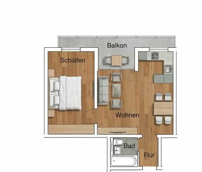 Solide 2-Zimmer Wohnung in Augsburg-Lechhausen