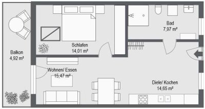 Betreutes Wohnen in Altdorf - Helle Dachgeschosswohnung mit Balkon!