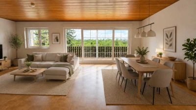 Gepflegte Drei-Zimmer-Wohnung mit Blick auf die Oberräder Kräuterwiesen