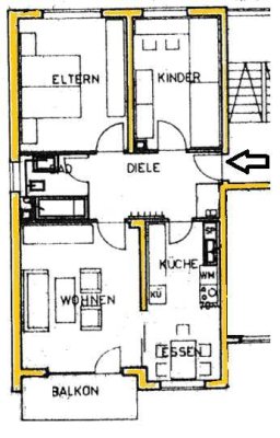 Zweckmäßige 3-Zimmer-Wohnung mit Balkon und Stellplatz in Hettenleidelheim