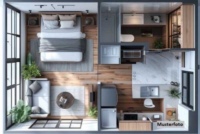 2-Zimmer-Wohnung + als Planentwurf +