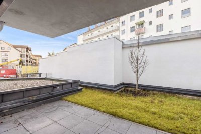 moderne lichtdurchflutete Erdgeschosswohnung mit kleinem Gartenanteil