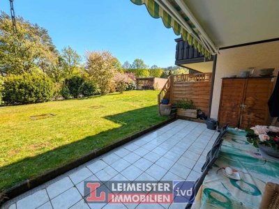 Erdgeschoss Eigentumswohnung in ruhiger Lage mit Terrasse, 2 Garagenplätzen und 2 Kellern