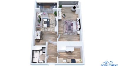 ERSTBEZUG nach SANIERUNG -TOP 2-Zimmer-Wohnung mit LIFT-Zugang barrierefrei-Südblk/Loggia