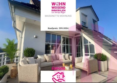 Schöne Maisonette-Wohnung mit Dachterrasse und Garage in Hilden zu verkaufen.