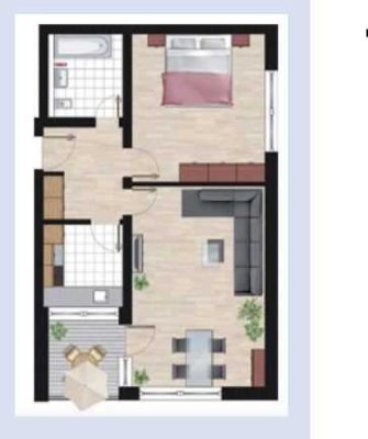 2-Zimmer-Wohnung mit gehobener Innenausstattung mit Balkon und Einbauküche in Germering