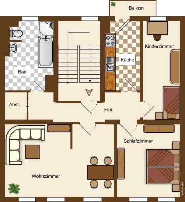 3-Raum-Wohnung mit Balkon in Weißenfels