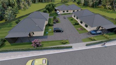 Von Privat. Neubau Bungalow mit KfW-40 Standard inkl. Carport und PV- Anlage mitten in Herbrum