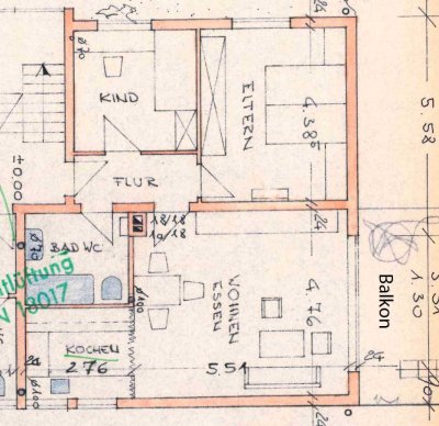 3-Zimmer-Hochparterre-Wohnung mit Balkon in Beindersheim