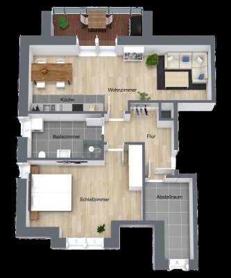 Helle 2-Zimmer Wohnung im 2. OG mit Balkon in Bremen-Arsten