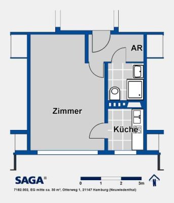 Gemütliche 1-Zimmer-Erdgeschoss-Wohnung in Neuwiedenthal