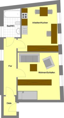 Gemütliche 2-Zimmer-Wohnung in der Dortmunder City