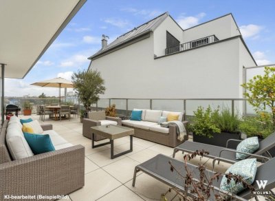 Luxury Rooftop Living nahe Alte Donau | 4 Zimmer | 91 m² Terrassen | Kamin &amp; Klima | Glorit 2021