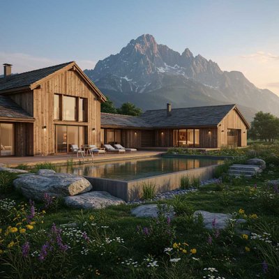 Exklusives Bauernanwesen mit unverbaubarem Bergblick und Naturpool im Chiemgau - Nahe Traunstein
